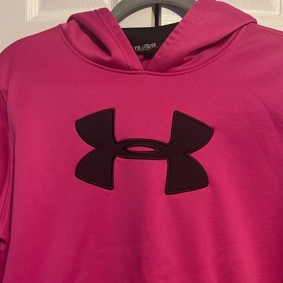 Under Armour kids dri-fit hoodie in magenta pink size youth XL - Picture 2 of 8